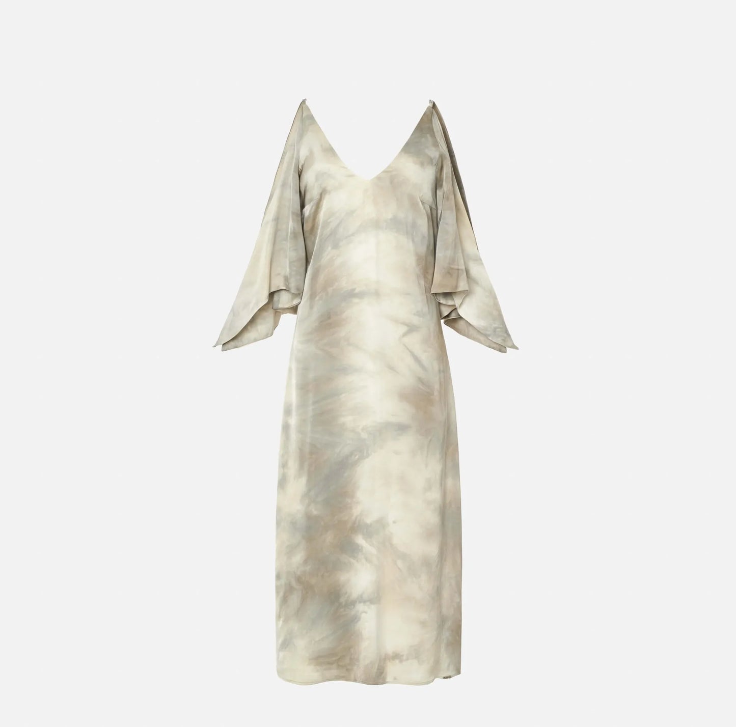 Vestido Midi Estampado com Aberturas nas Mangas - Scripta