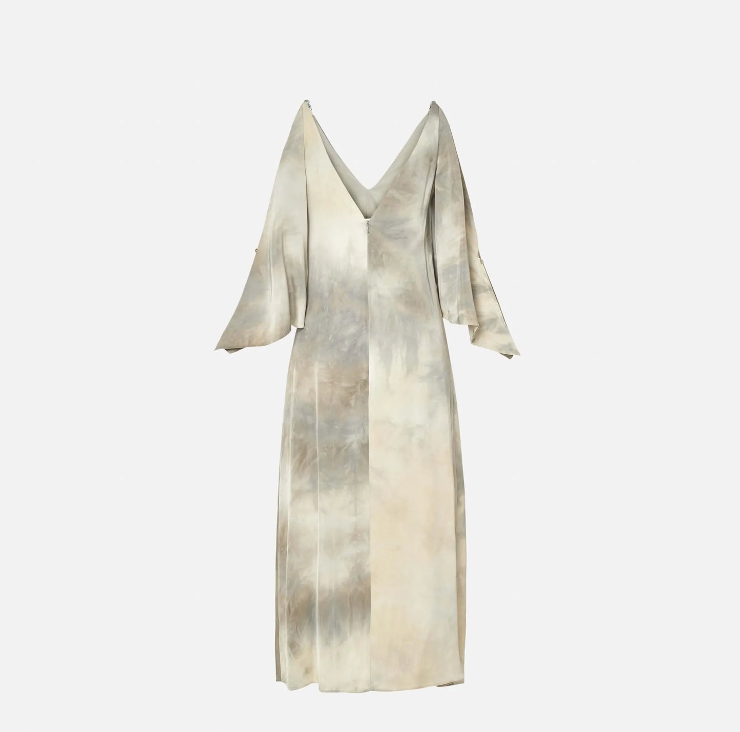 Vestido Midi Estampado com Aberturas nas Mangas - Scripta