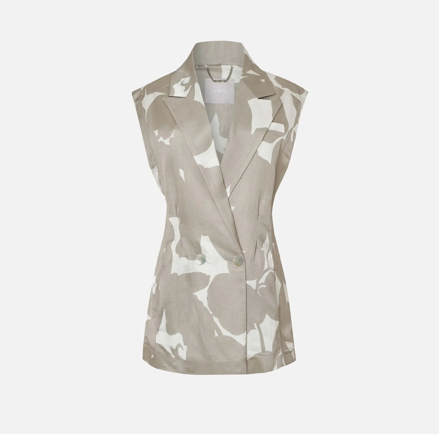 Printed Vest with Shoulder Pads - Scripta