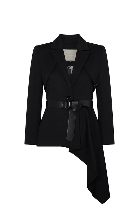 Noote Black Asymmetrical Blazer - Masavi