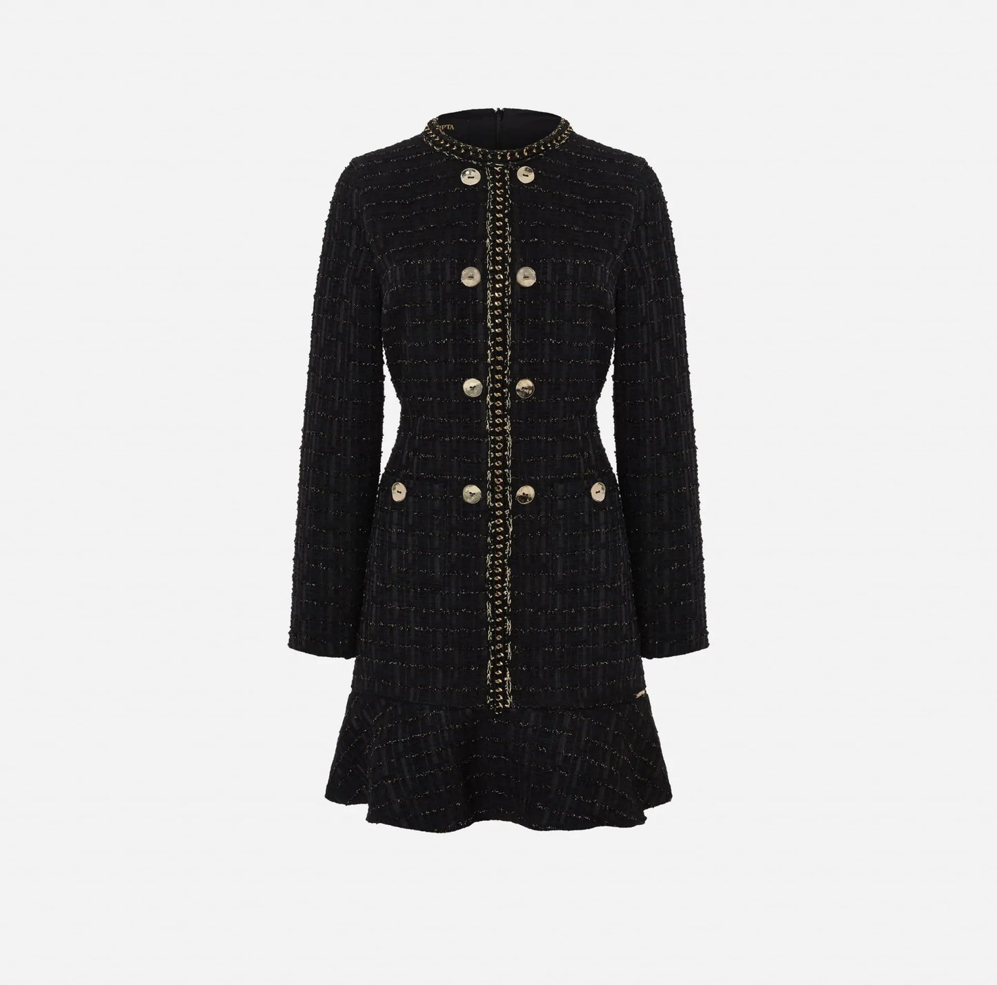 Vestido Tweed Com Botões Metálicos - Scripta