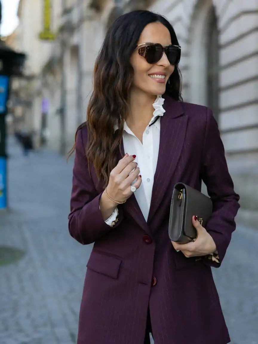 Blazer Em Tecido ás Riscas - Scripta