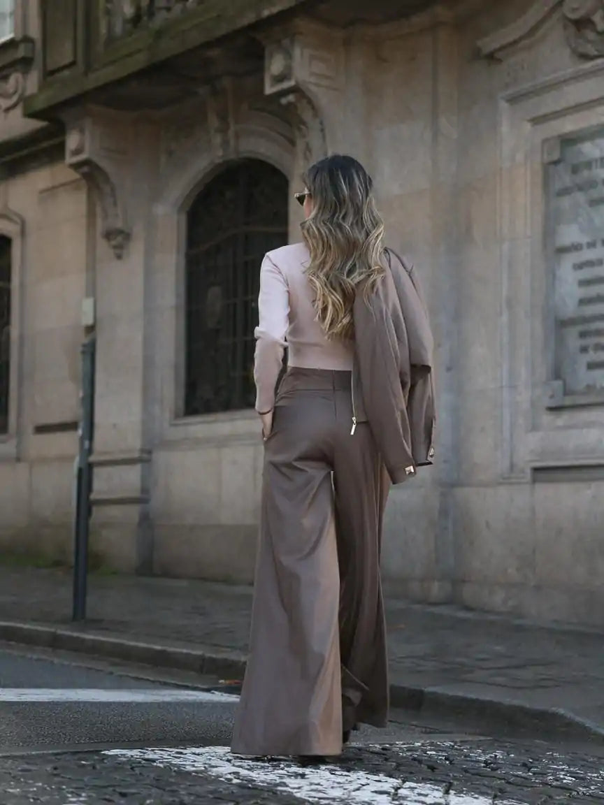 Calça LIsa Corte Largo - Scripta