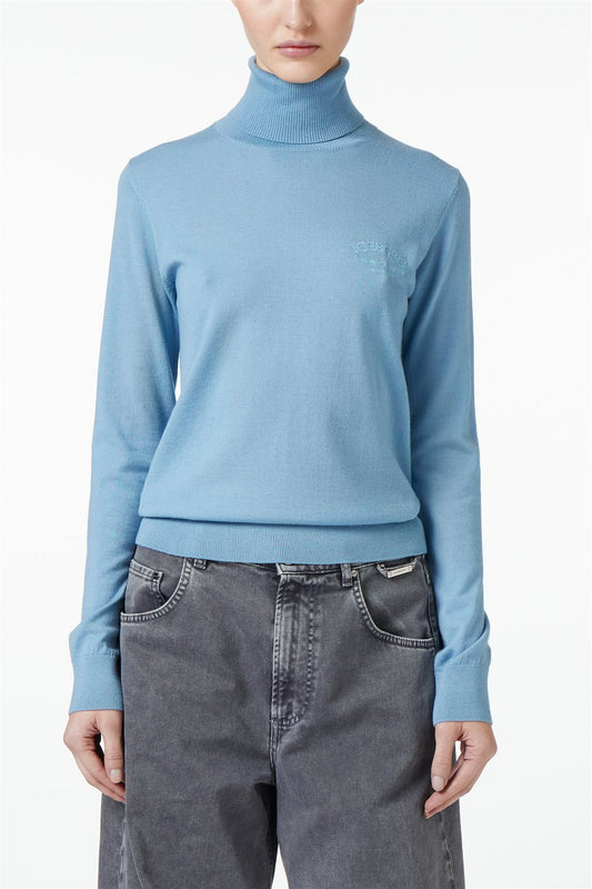 Camisola de Gola Alta em Lã Merino Extra Fina – Iceberg