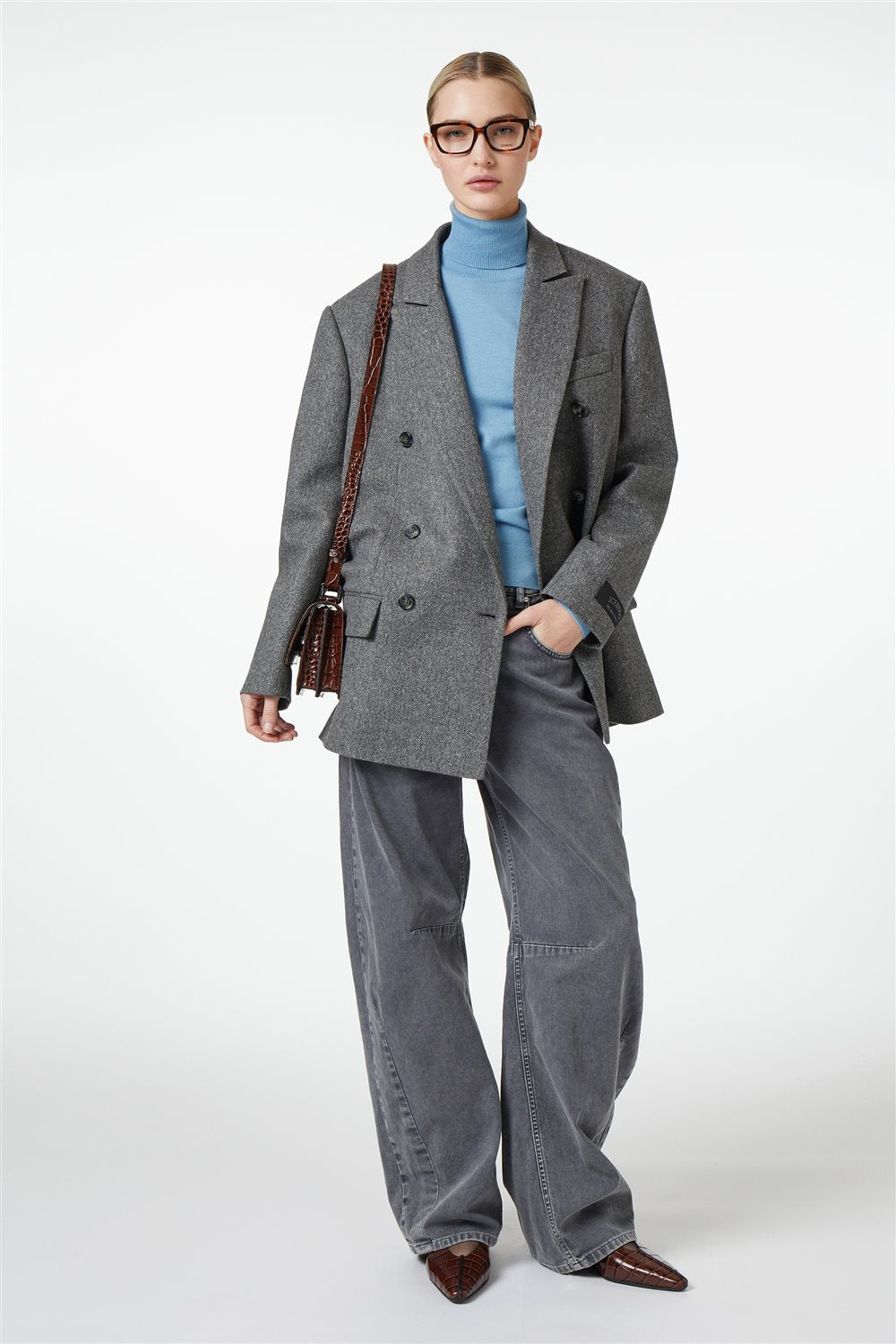 Camisola de Gola Alta em Lã Merino Extra Fina – Iceberg