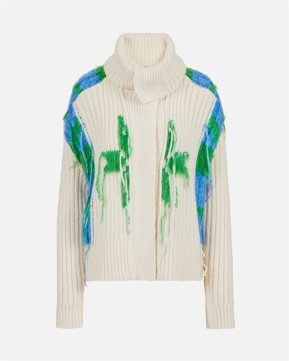 Cardigan em Lã e Alpaca com Textura Artesanal – Iceberg