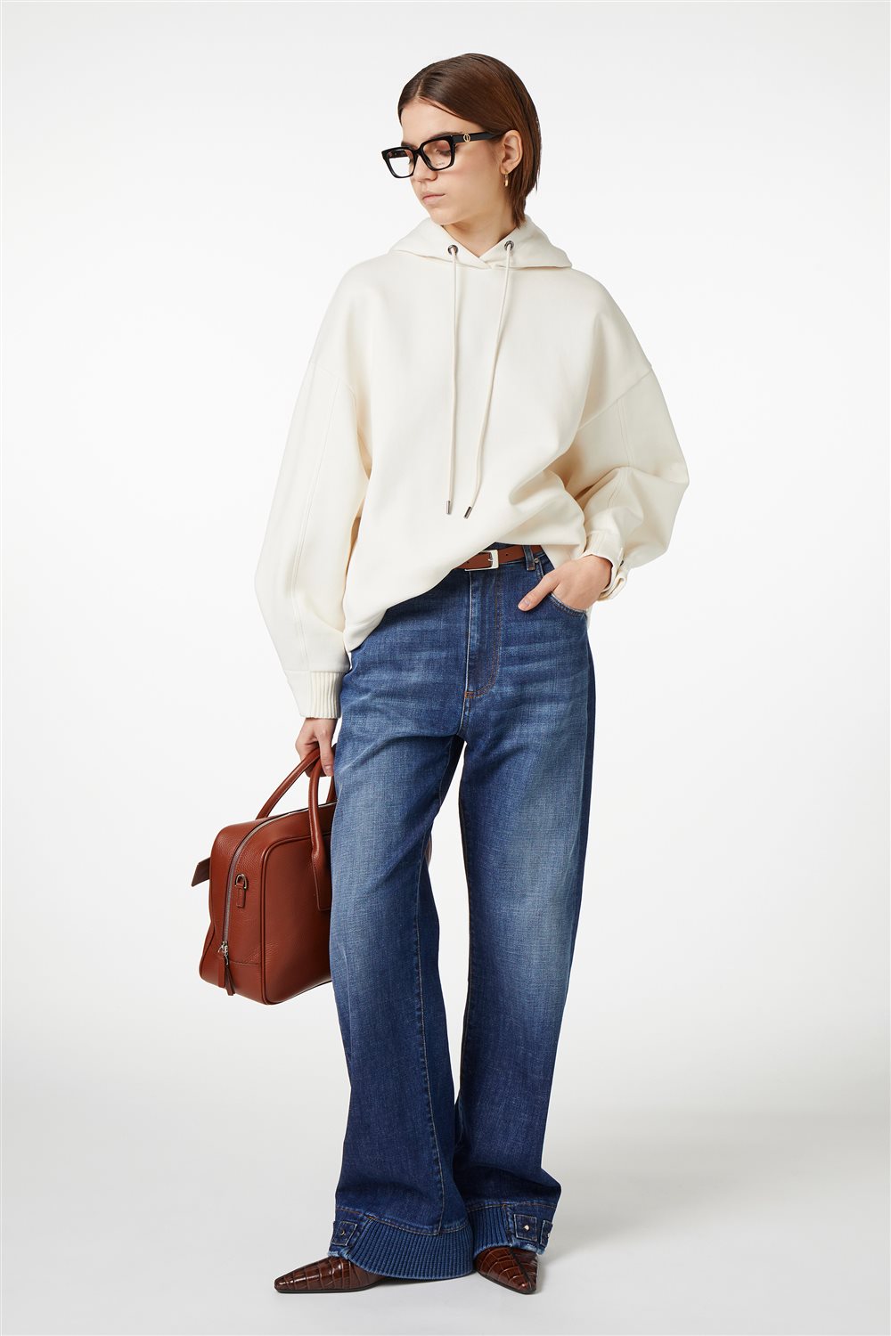 Sweatshirt Relaxed Fit com Capuz em Algodão Sustentável Baunilha – Iceberg