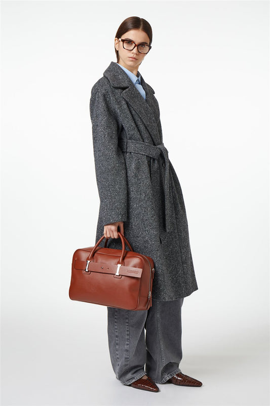 Casaco Robe em Bouclé Pesado com Cinto Amovível – Iceberg