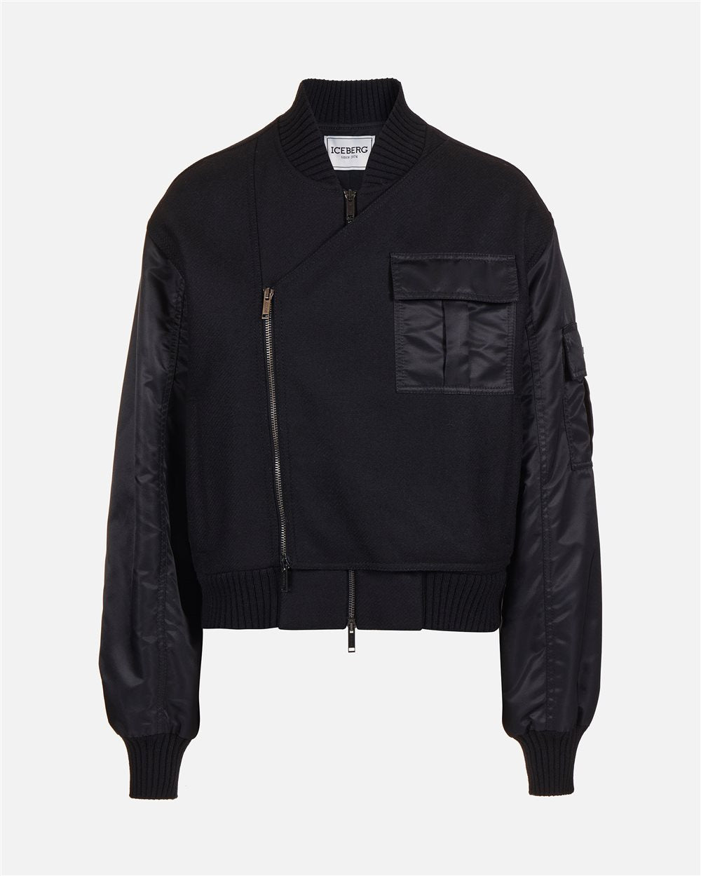 Casaco Comfort Fit em Tecido e Nylon com Fecho de Logótipo – Iceberg