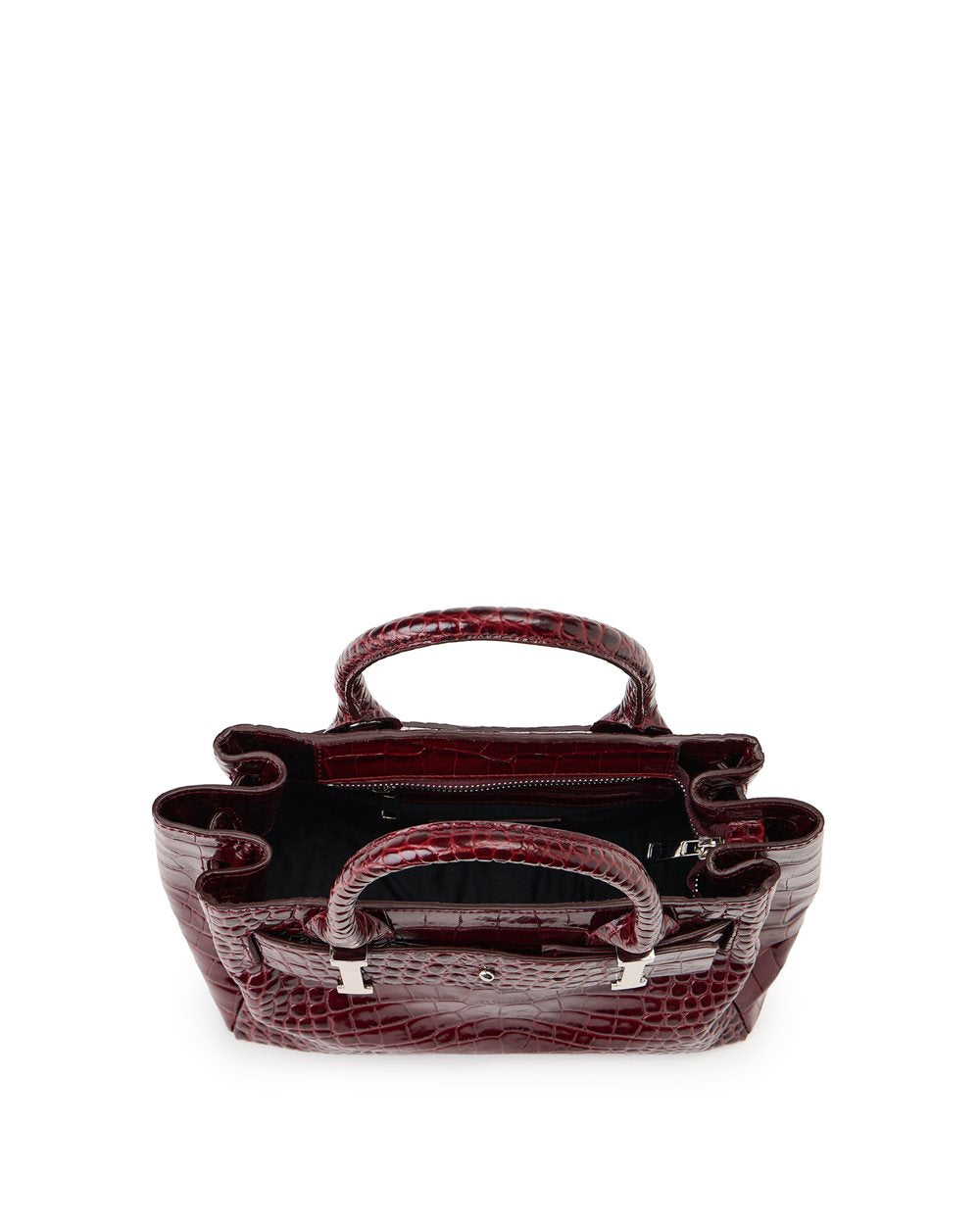 Shopper em Pele Burgundy com Fivelas Monogramadas – Iceberg