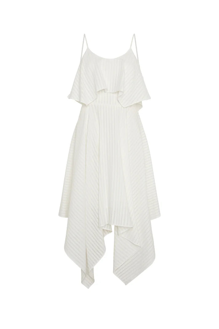 Vestido Midi Amerigo listras Branco - Masavi