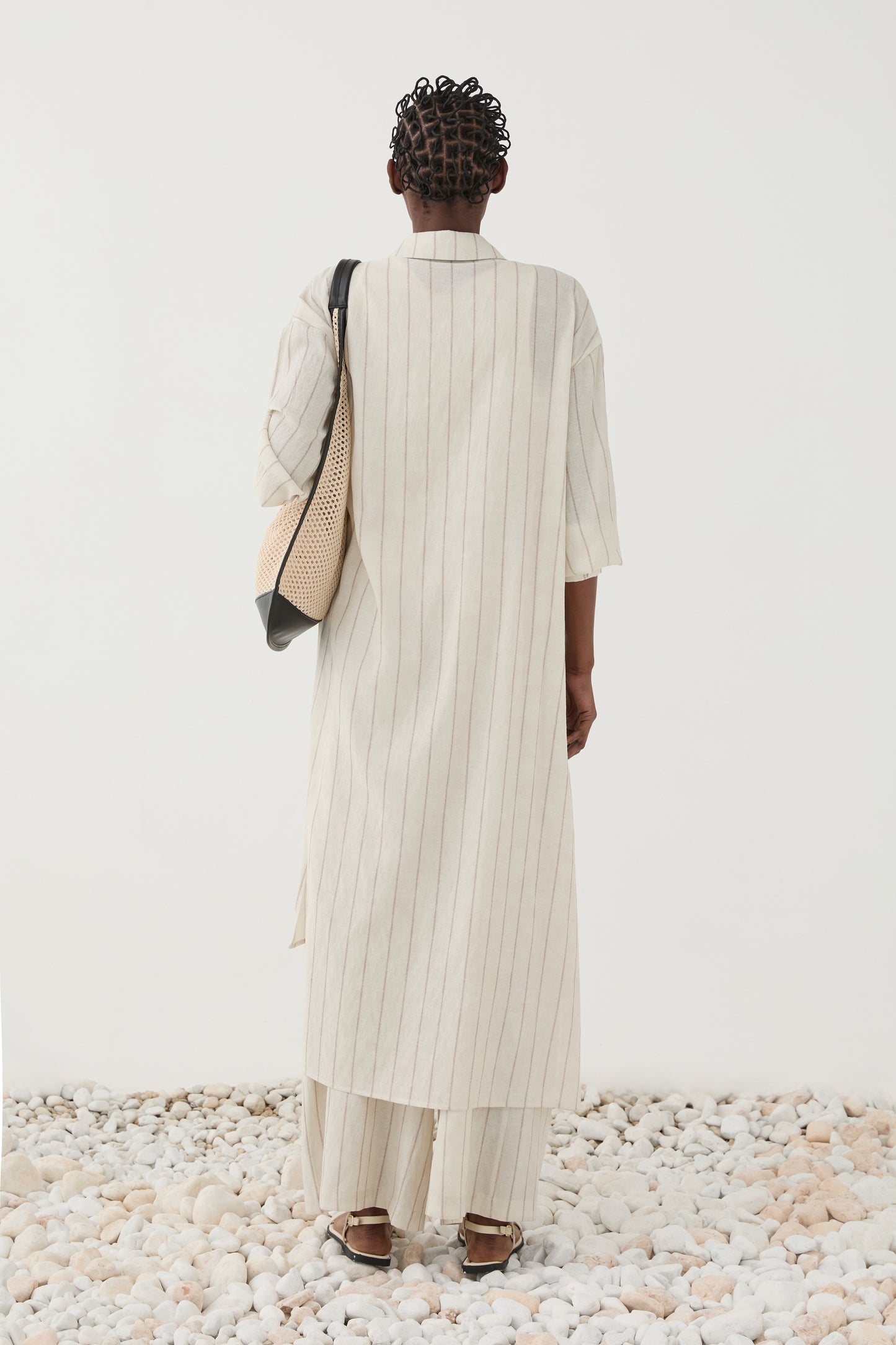 Camisa Longa Fluida com Riscas – Eleh