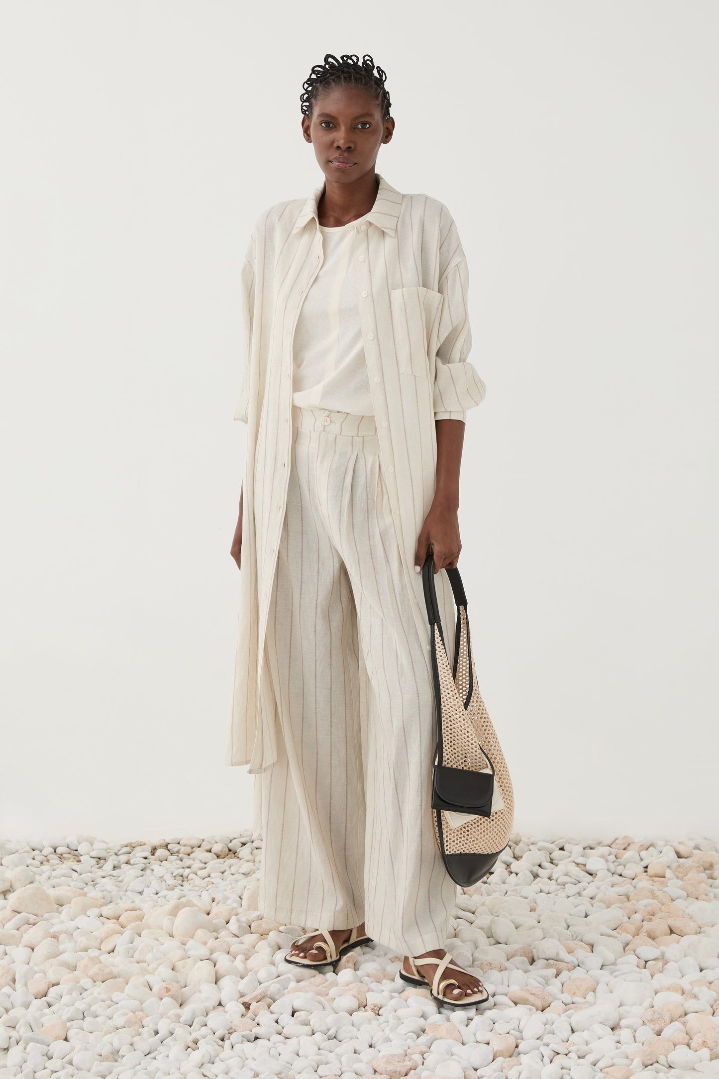 Camisa Longa Fluida com Riscas – Eleh