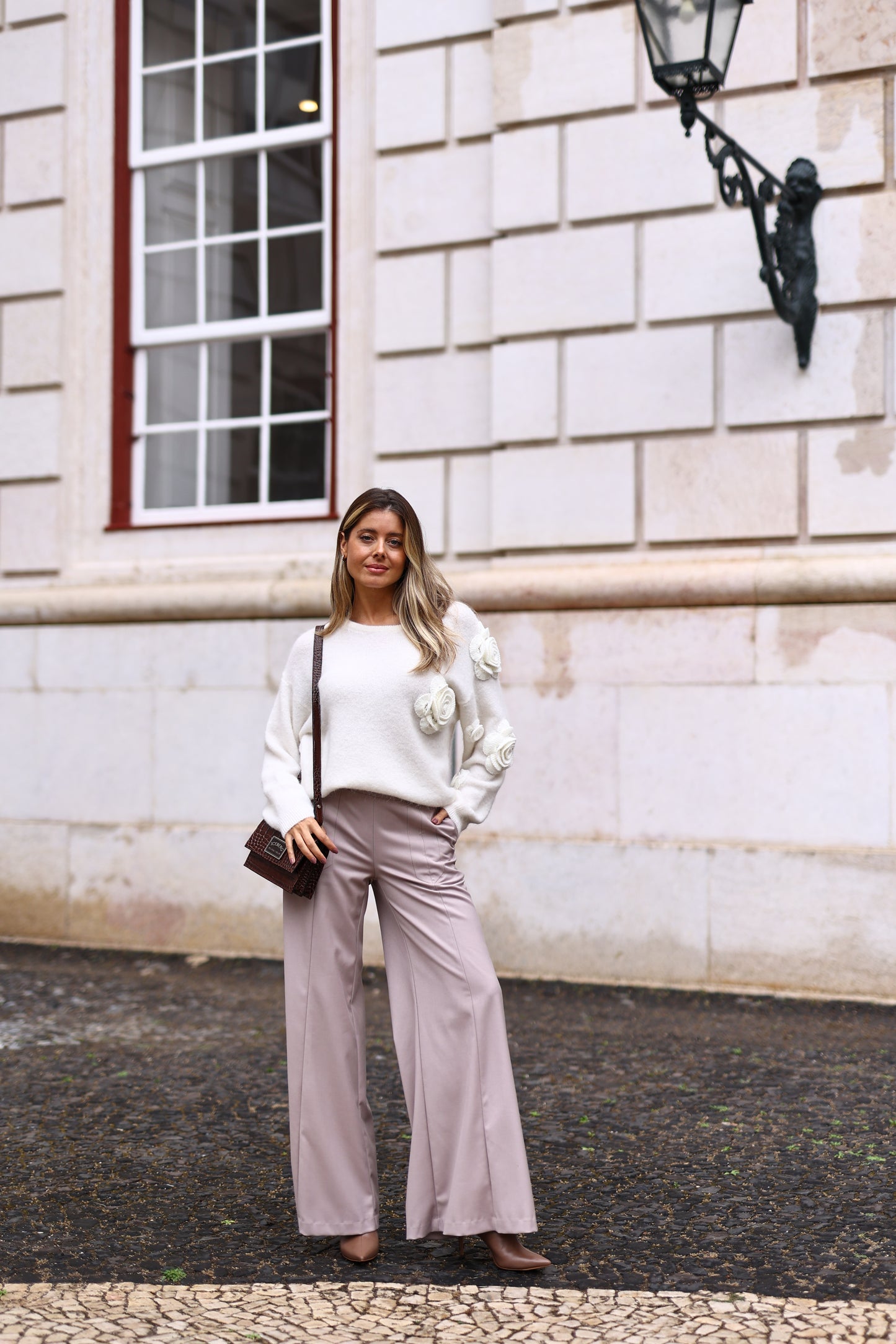 Camisola Malha Com Flores White Cloud – PHO Firenze