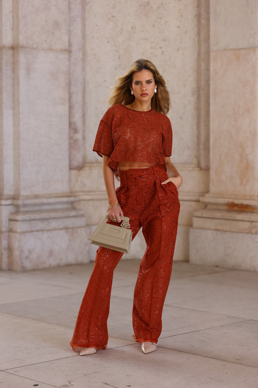 Blusa de Renda Bordada - Simona Corsellini