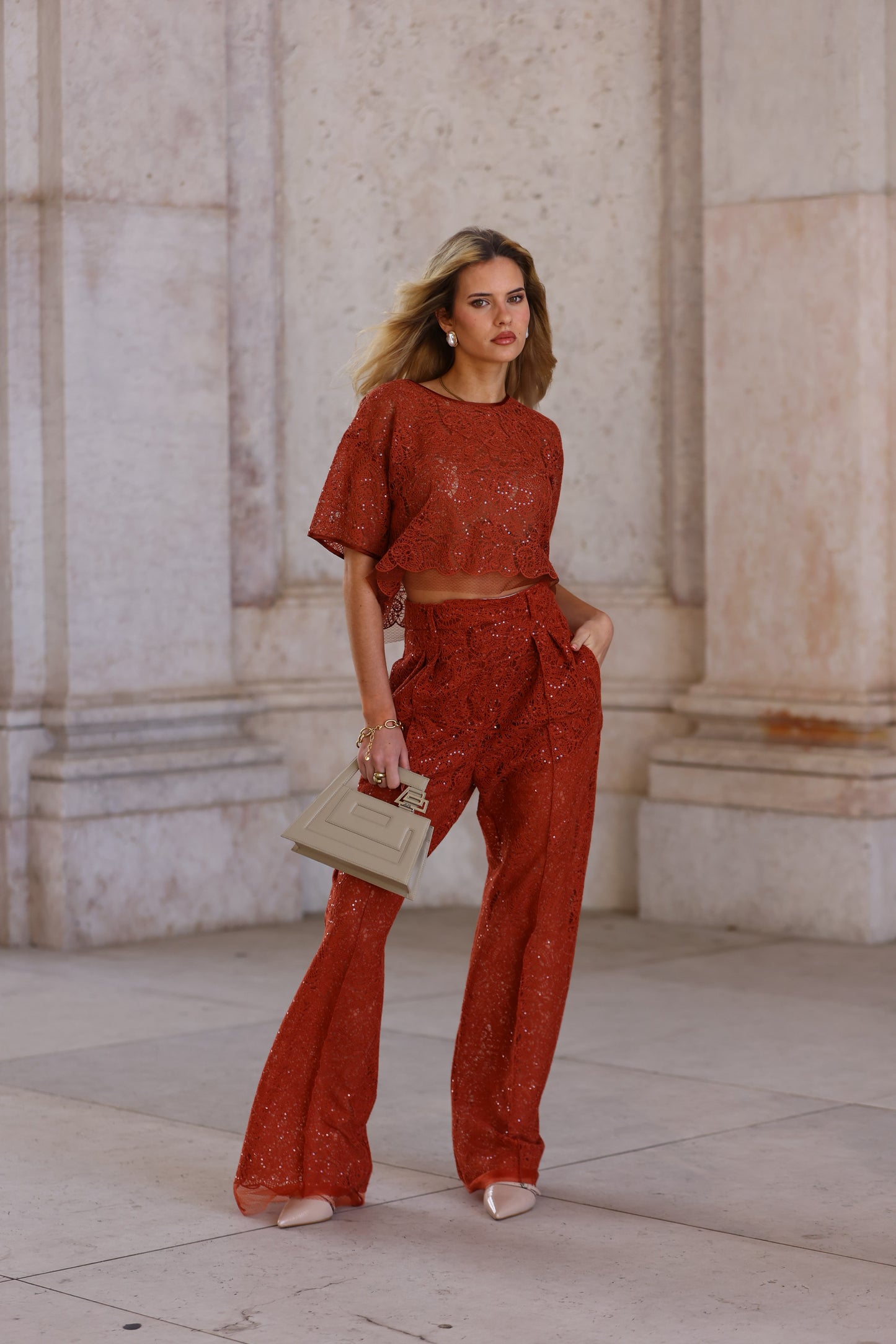Blusa de Renda Bordada - Simona Corsellini