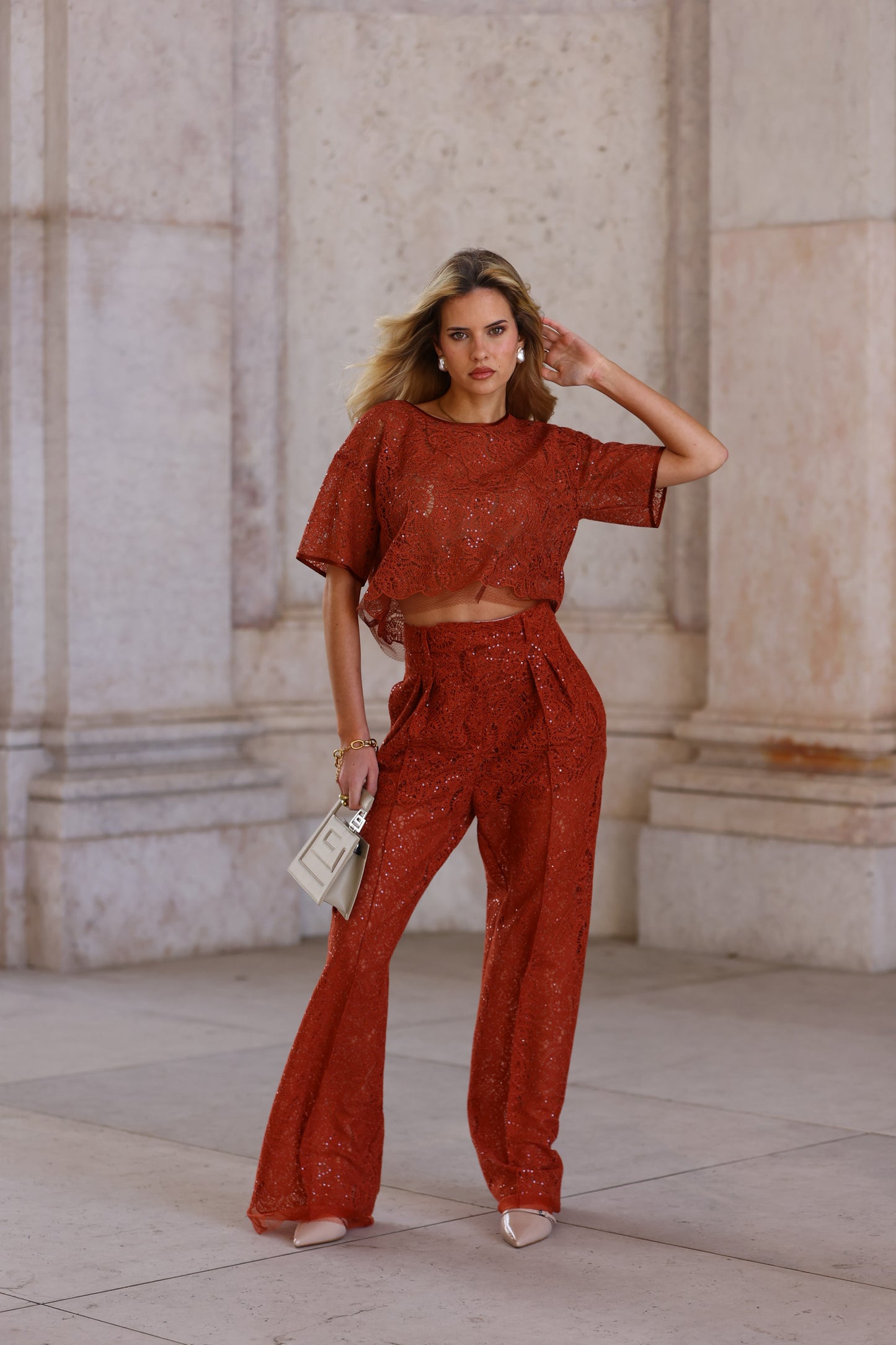 Blusa de Renda Bordada - Simona Corsellini