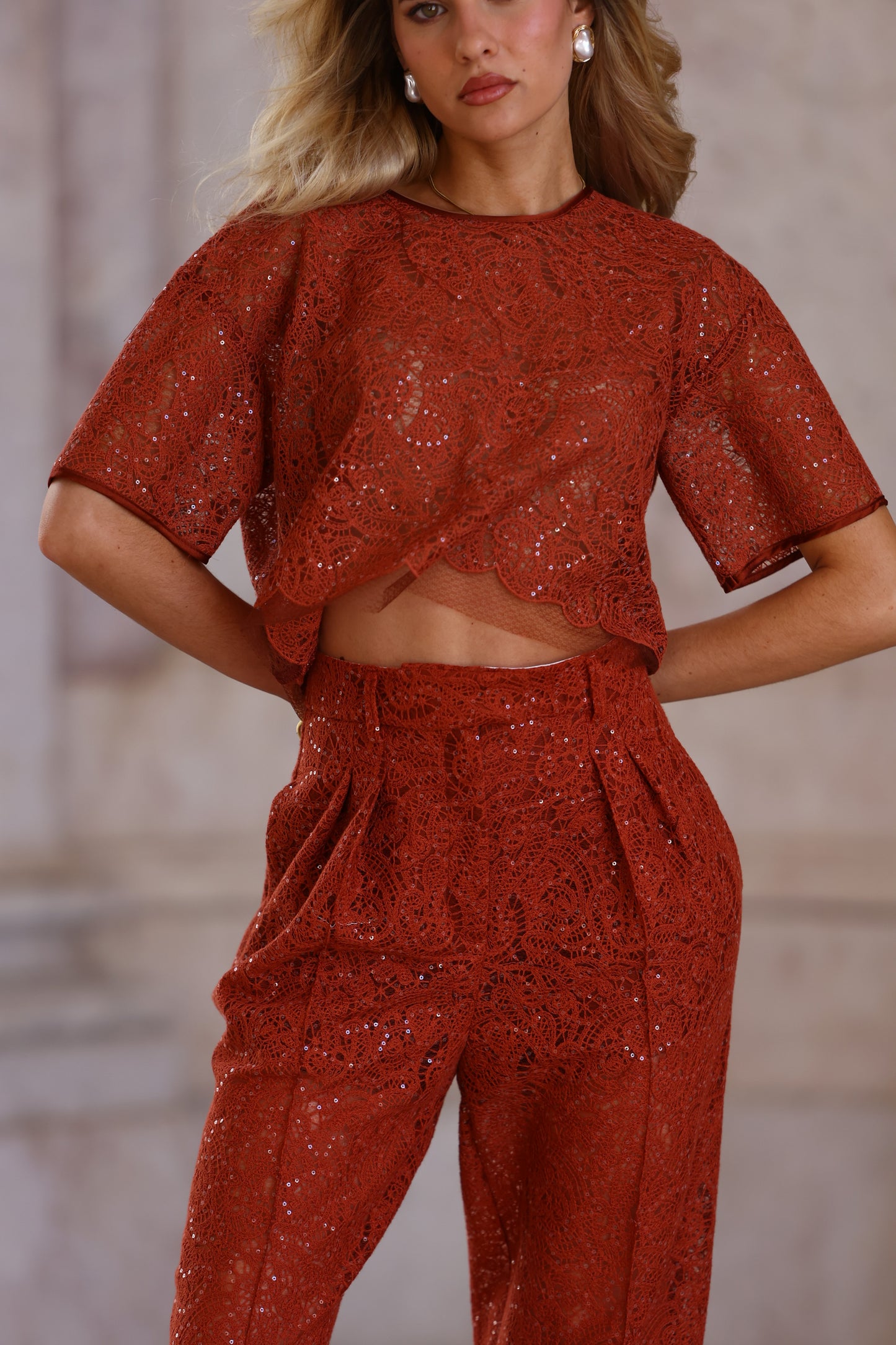 Blusa de Renda Bordada - Simona Corsellini