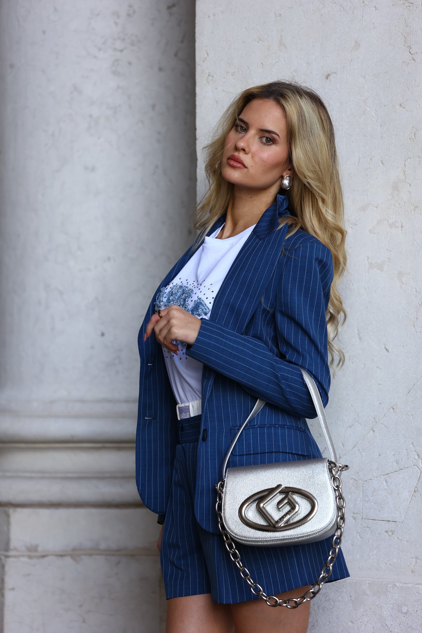 Pinstripe Shorts - Gaëlle Paris