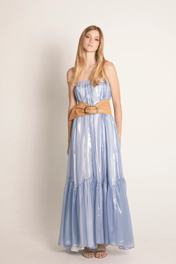 Vestido Maxi Quillas Azul Sirian Glow Sky - Masavi