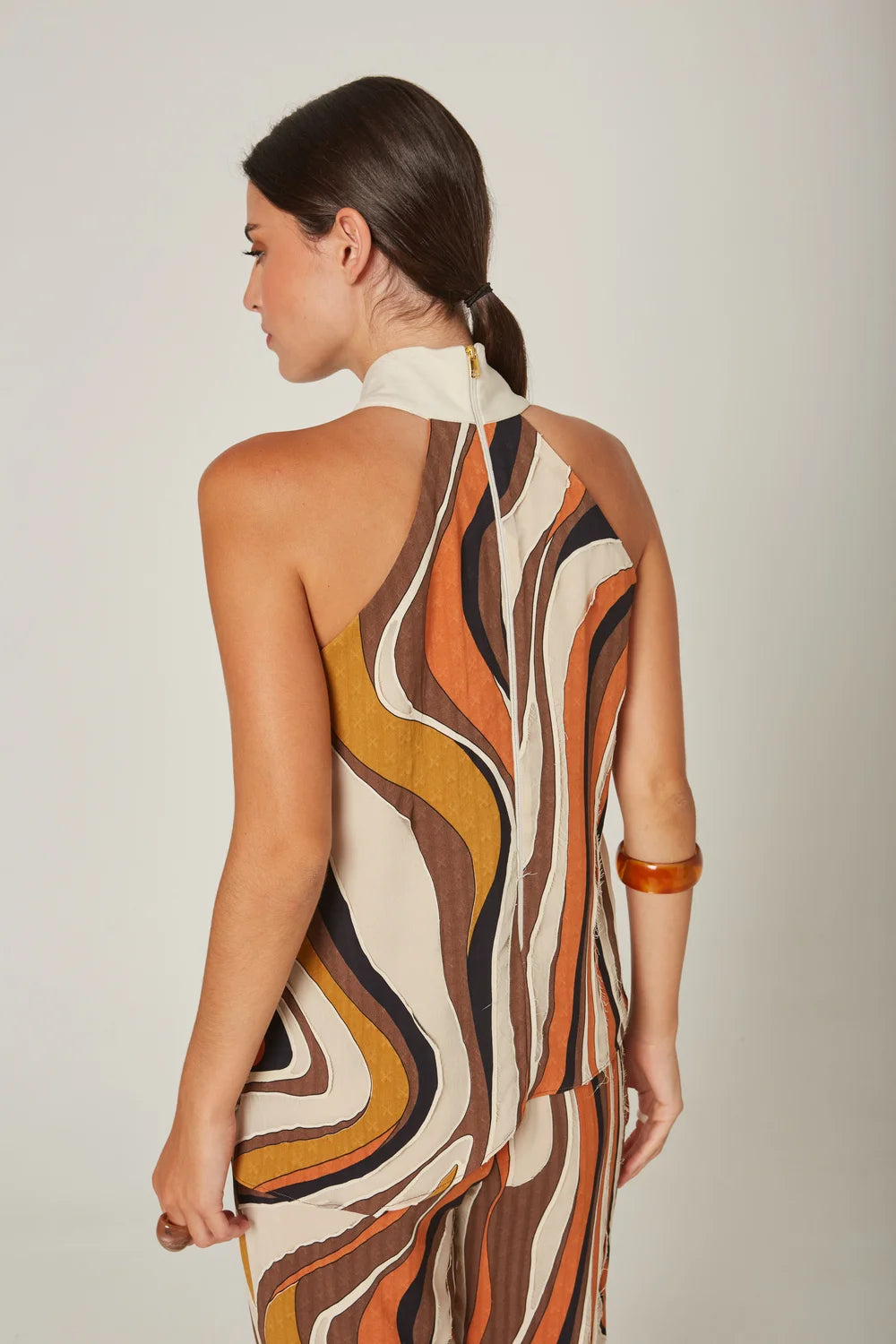 Orange Dexter Collar Blouse - Masavi