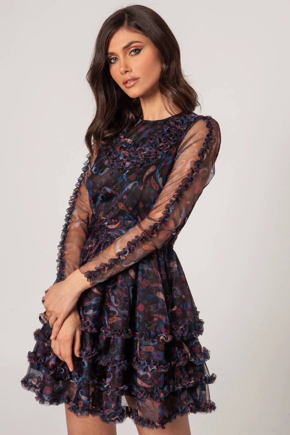 Robe courte noire en tulle - Masavi