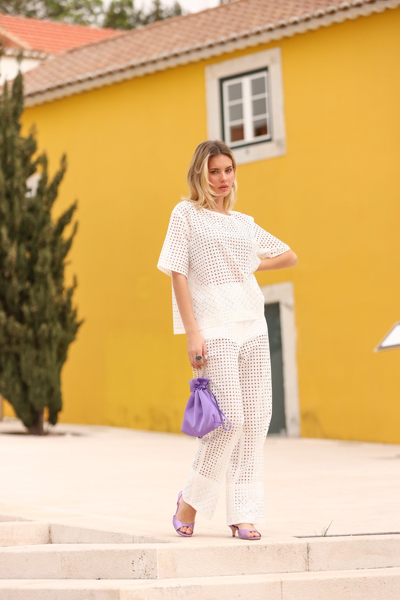 Lace Trousers with Beading on the Hem - Jijil