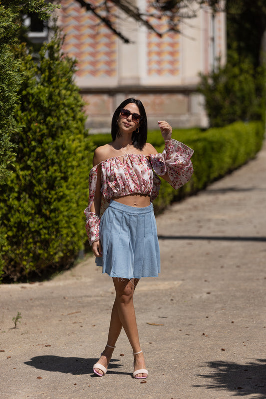 Pink Bloom Off Shoulder Top - Jijil