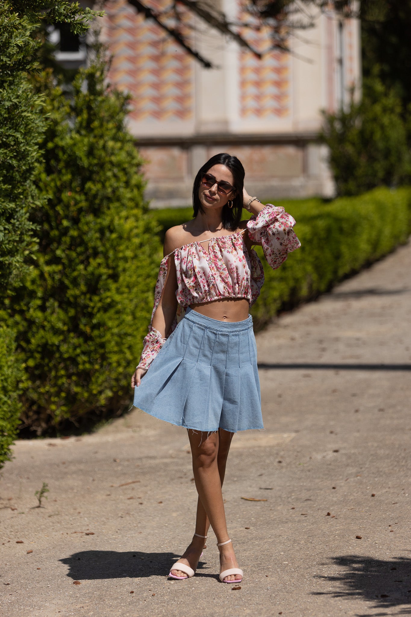 Pink Bloom Off Shoulder Top - Jijil