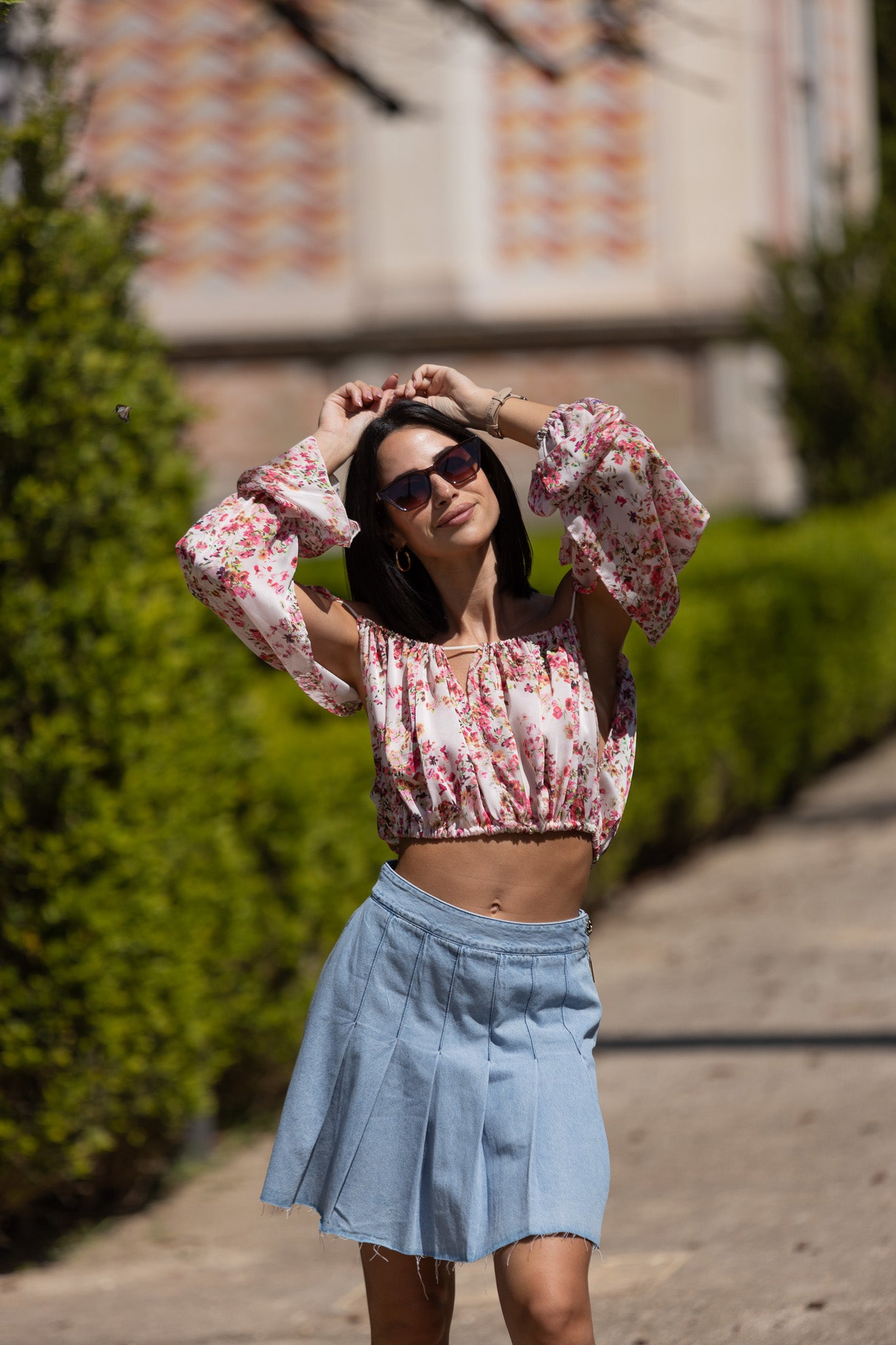 Pink Bloom Off Shoulder Top - Jijil