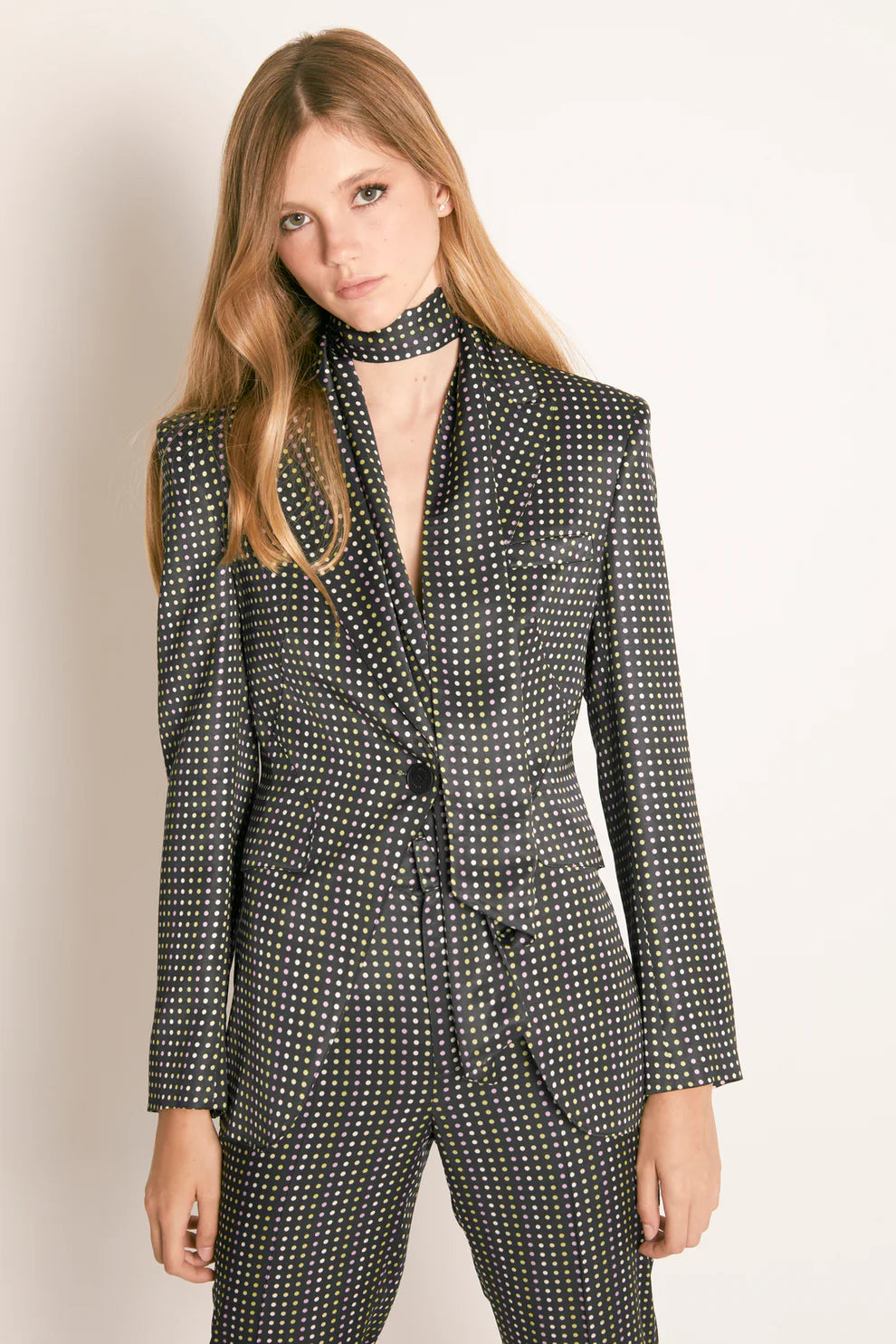 Brenda Black Polka Dot Blazer - Masavi