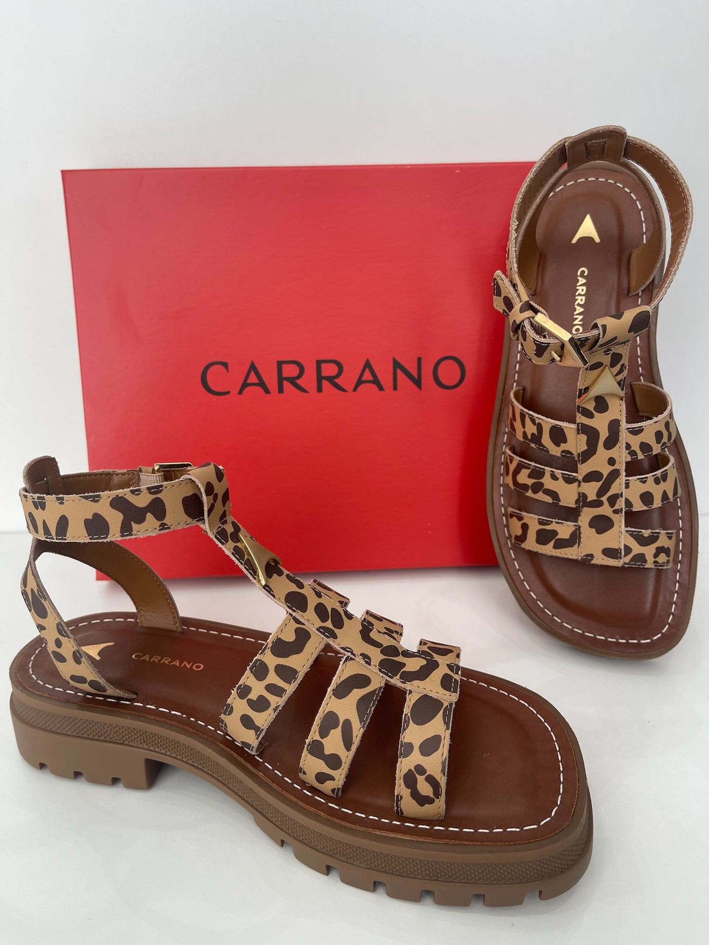 Sandália Gladiadora Animal Print -
