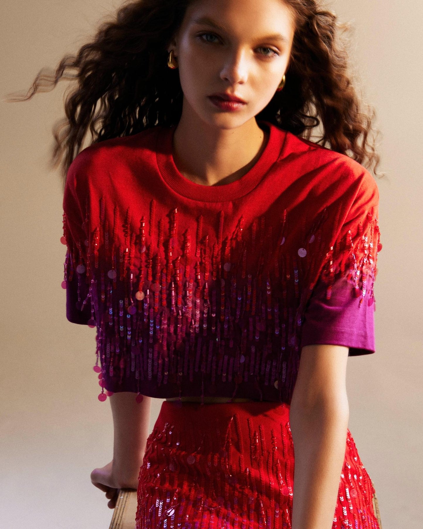 T-shirt Bordada em Degradê - Simona Corsellini