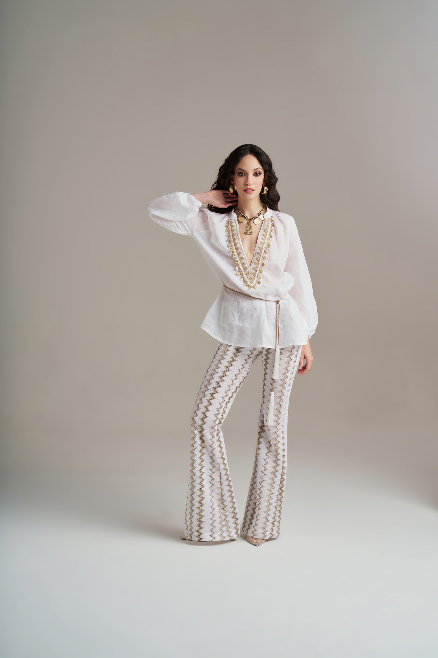 Camisa Em Seda Vegetal Com Detalhes Bordados – Pho Firenze