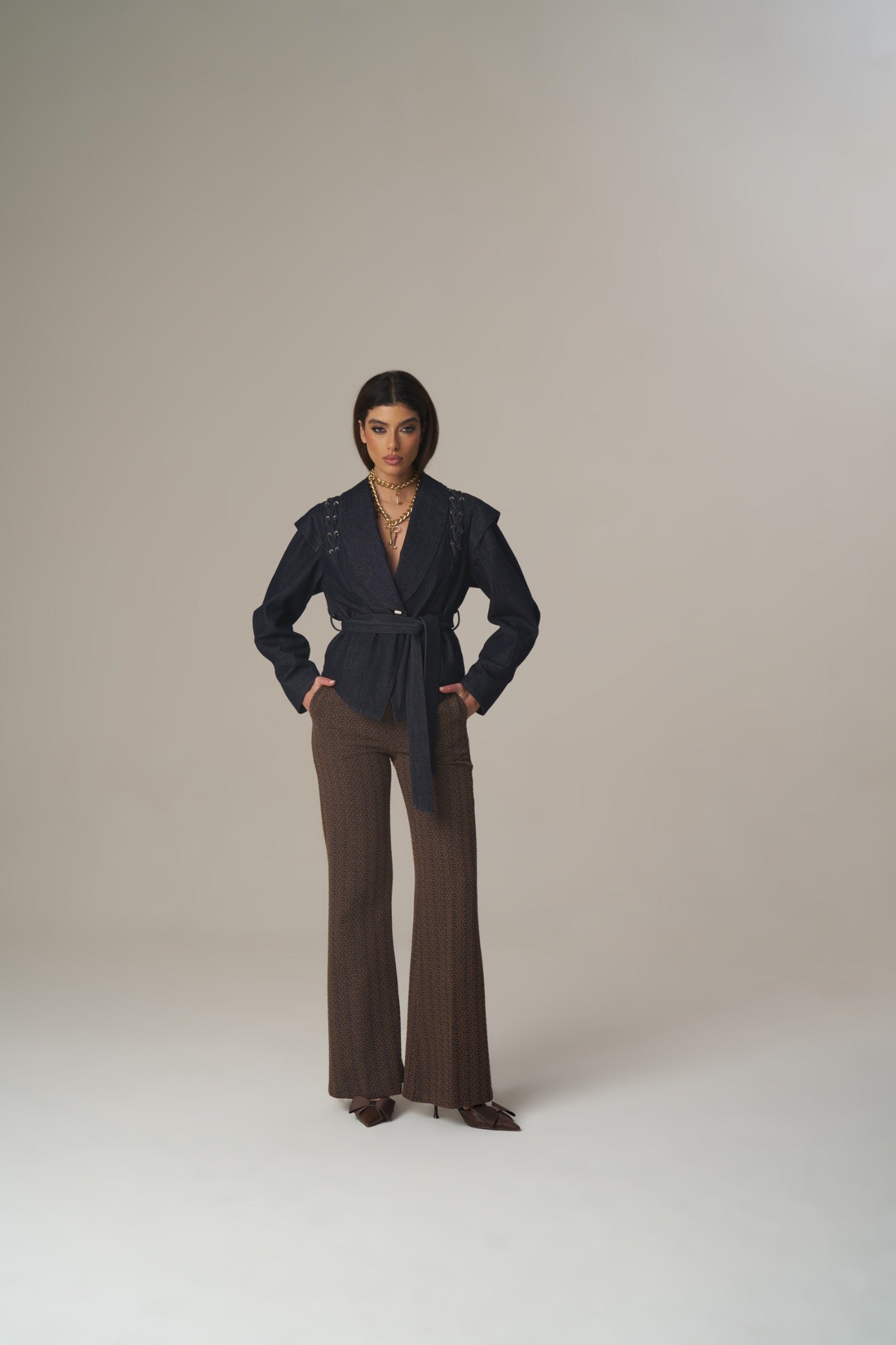 Casaco Denim com Cinto – Pho Firenze