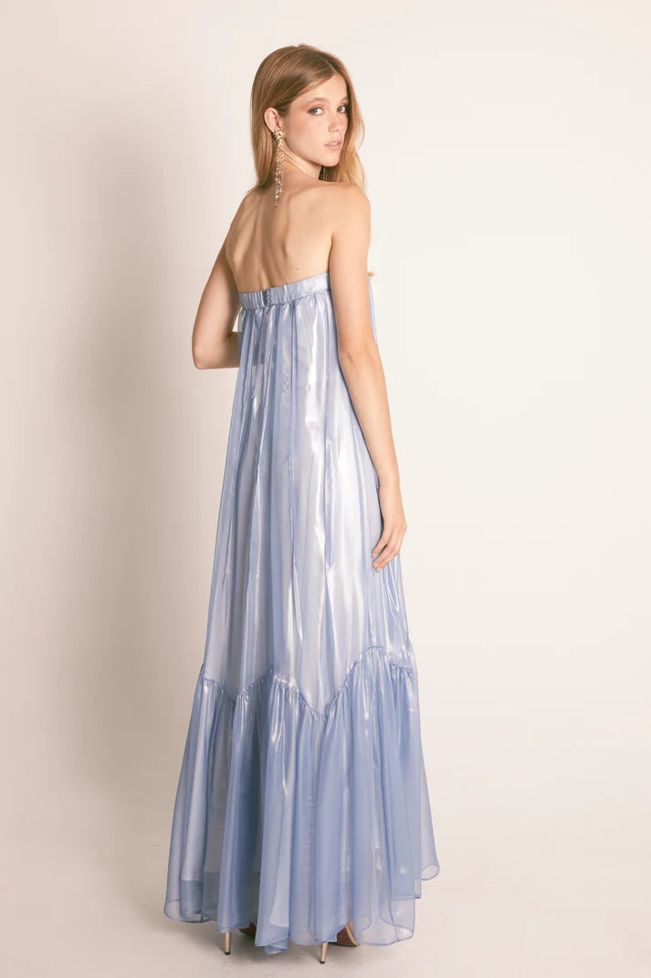 Vestido Maxi Quillas Azul Sirian Glow Sky - Masavi