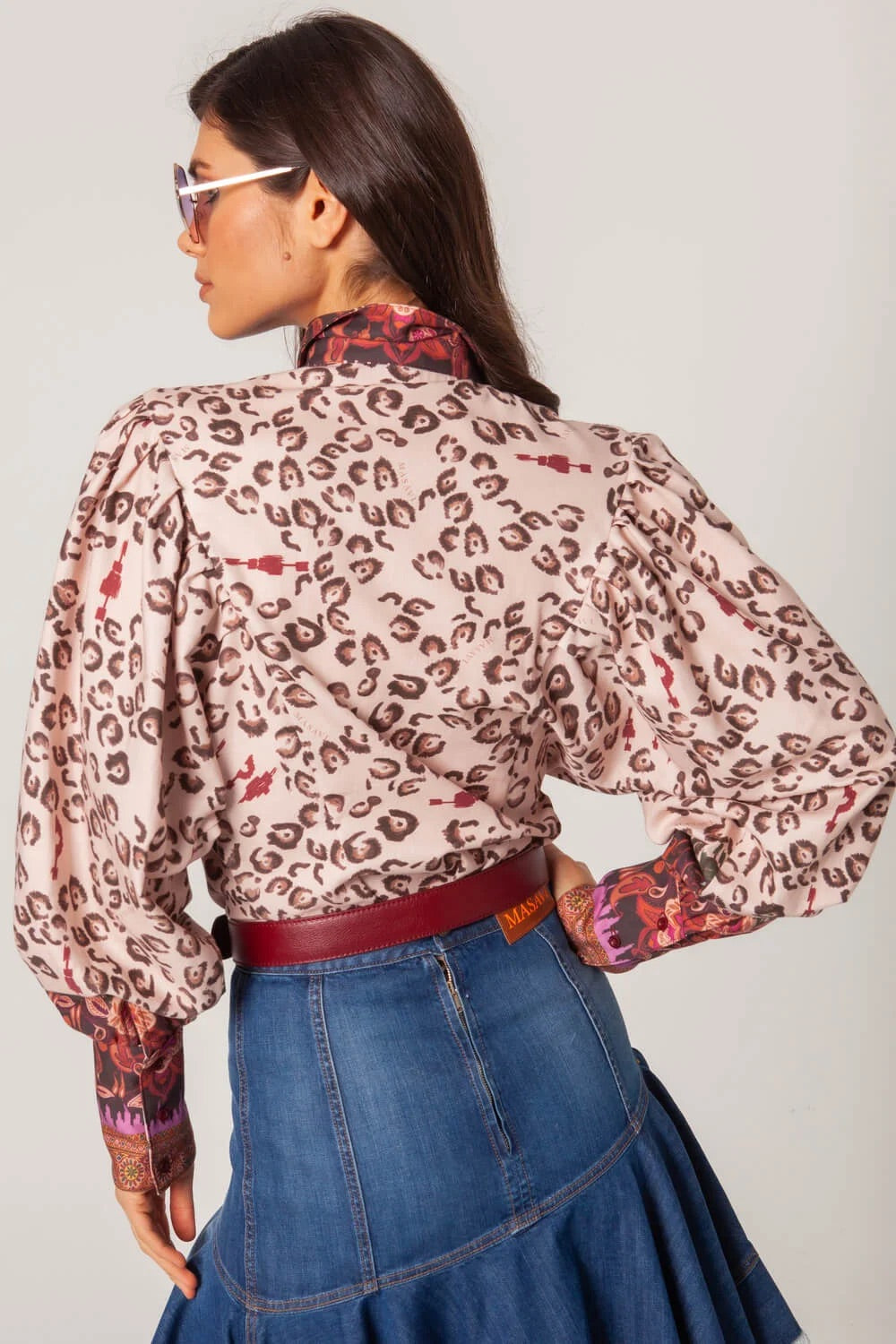 Chemise Ethnique Lion Manches Plissées