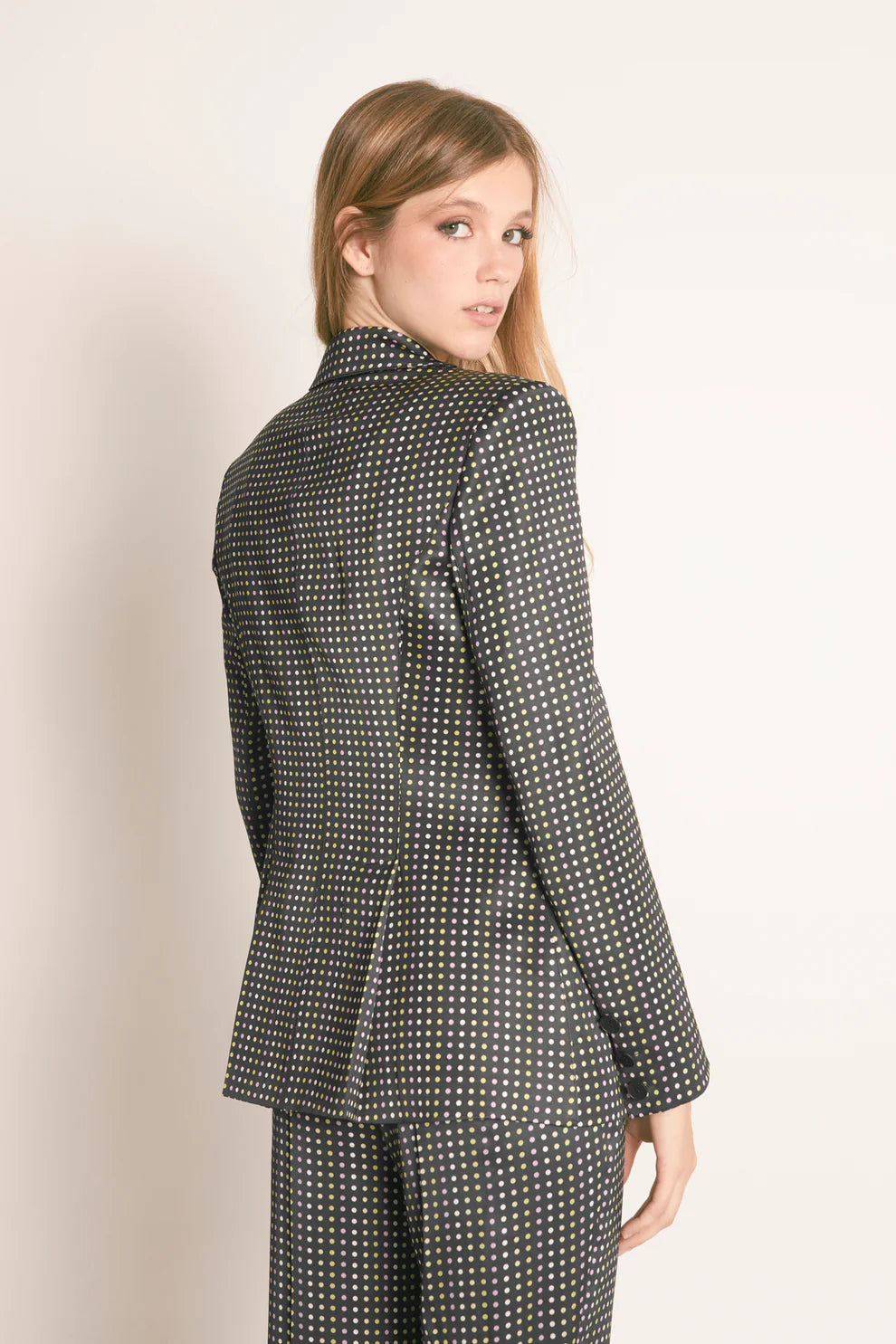 Brenda Black Polka Dot Blazer - Masavi