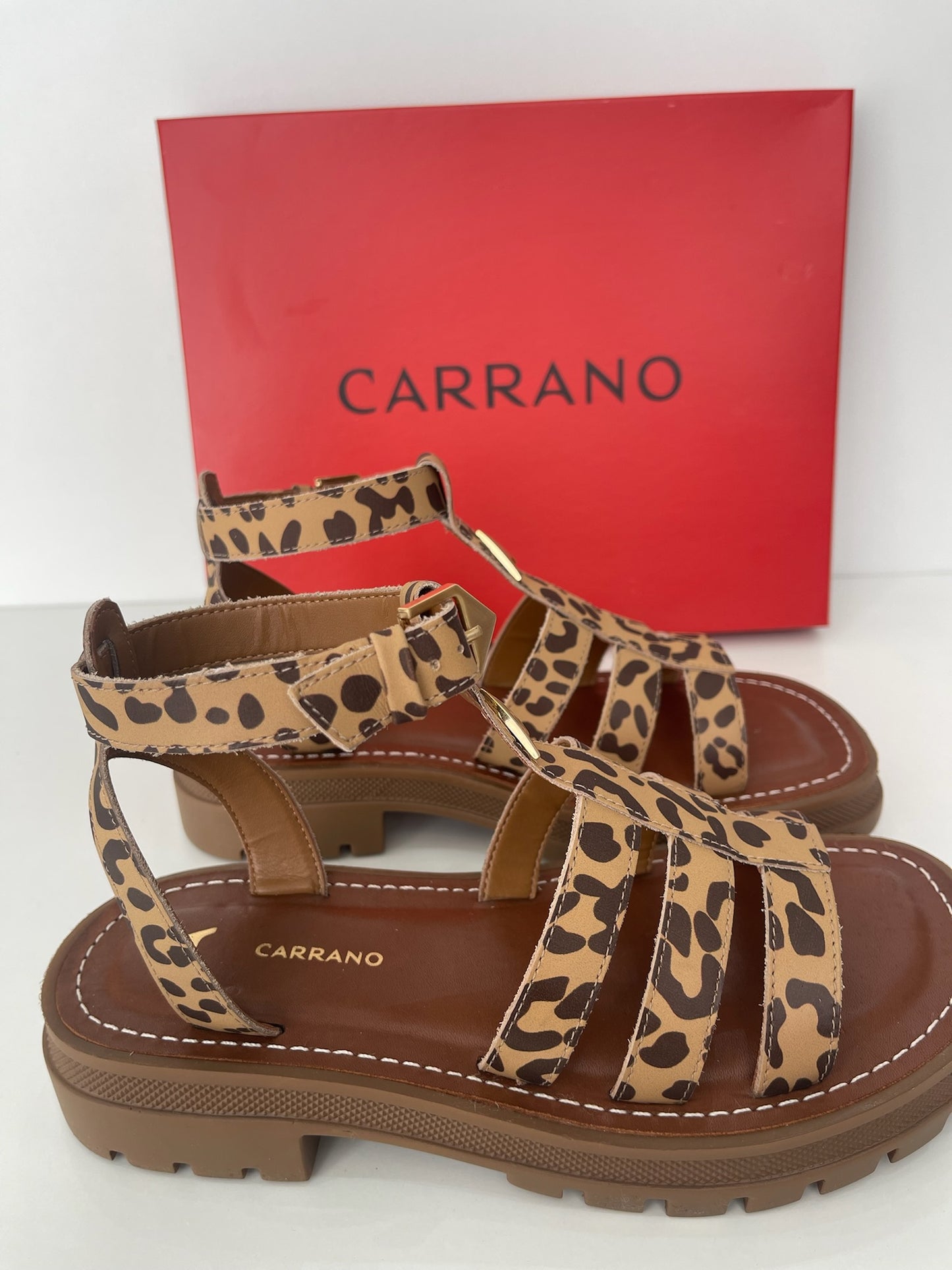 Sandália Gladiadora Animal Print -