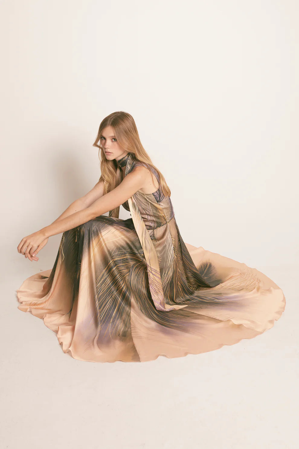 Vestido Maxi Greta Plumas - Masavi