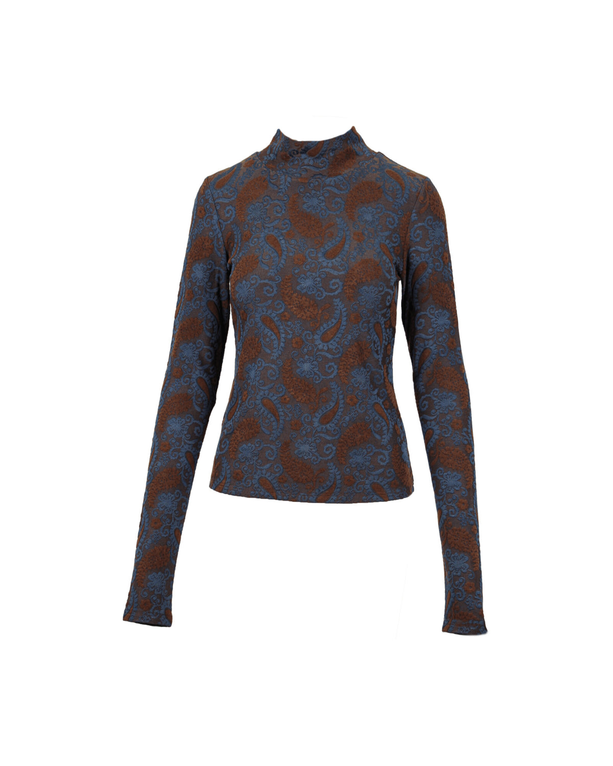 Top Pecan de Gola Alta com Estampado Paisley – Anonyme Designers