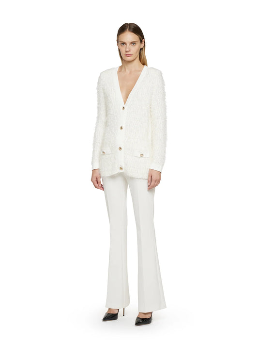 Cardigan en fil lurex avec fourrure - Simona Corsellini