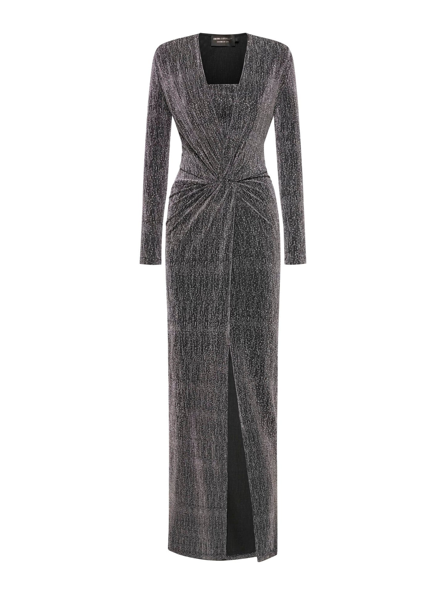 Vestido Longo Sparkle Com Nó Frontal – Simona Corsellini