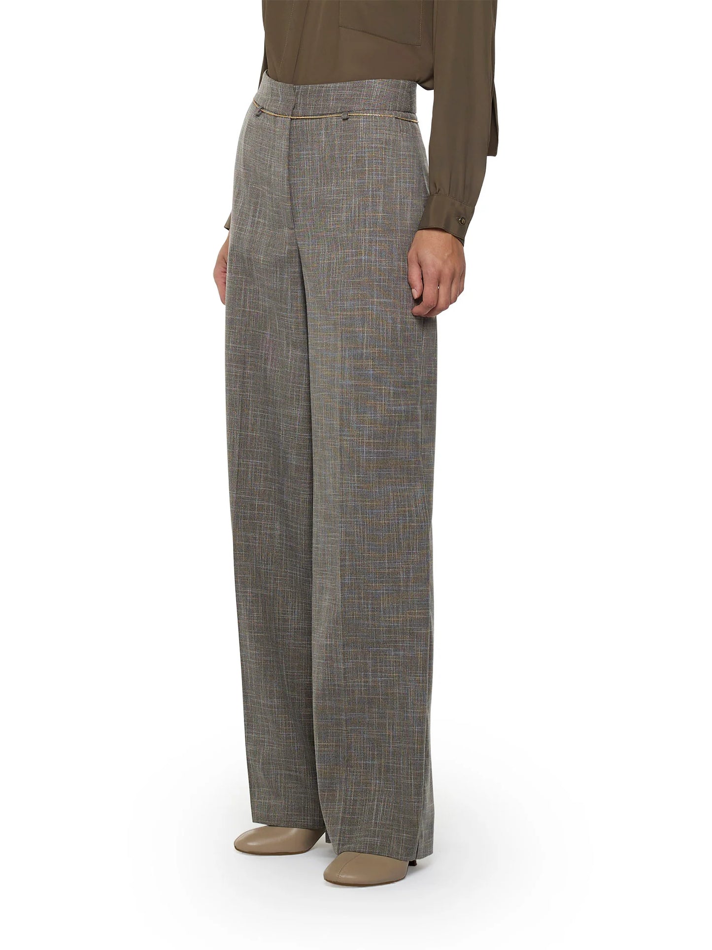 Calças Direitas Com Passantes de Corrente – Simona Corsellini