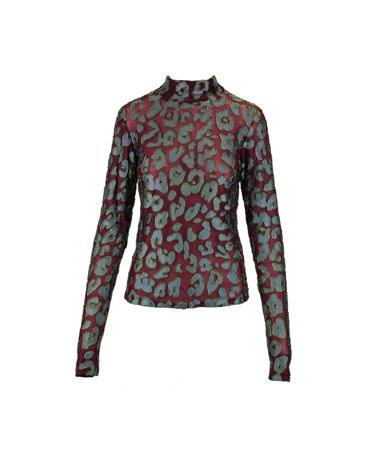 Top Leo de Gola Alta com Padrão Animal Uva – Anonyme Designers