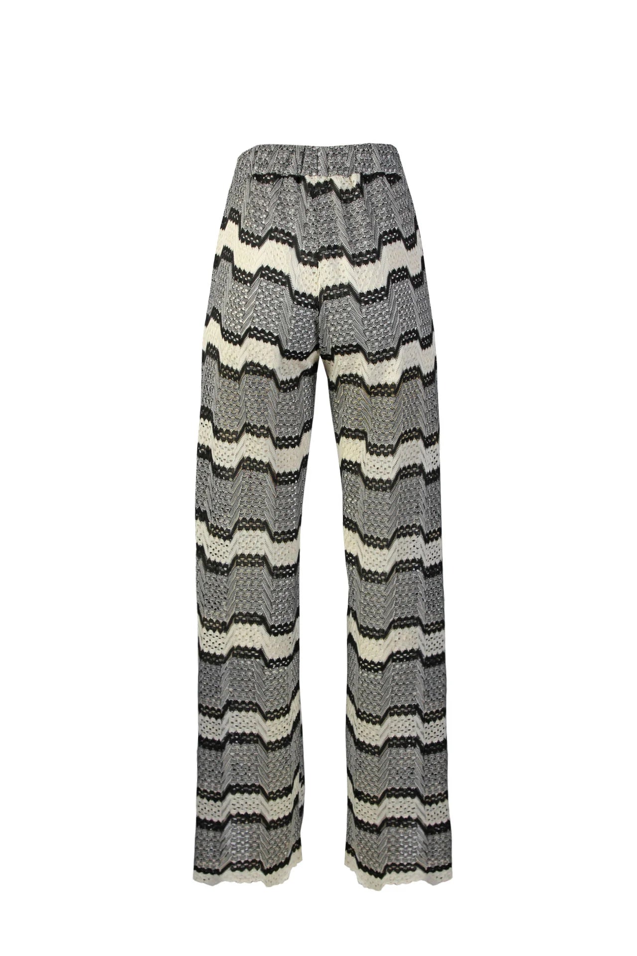 Calça Larga em Malha Perfurada Multicolor - Sahoco