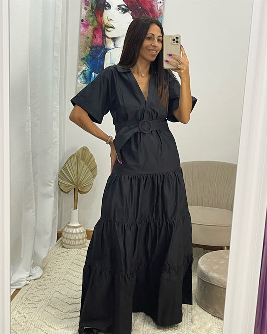 ROBE LONGUE AVEC CEINTURE - Jijil