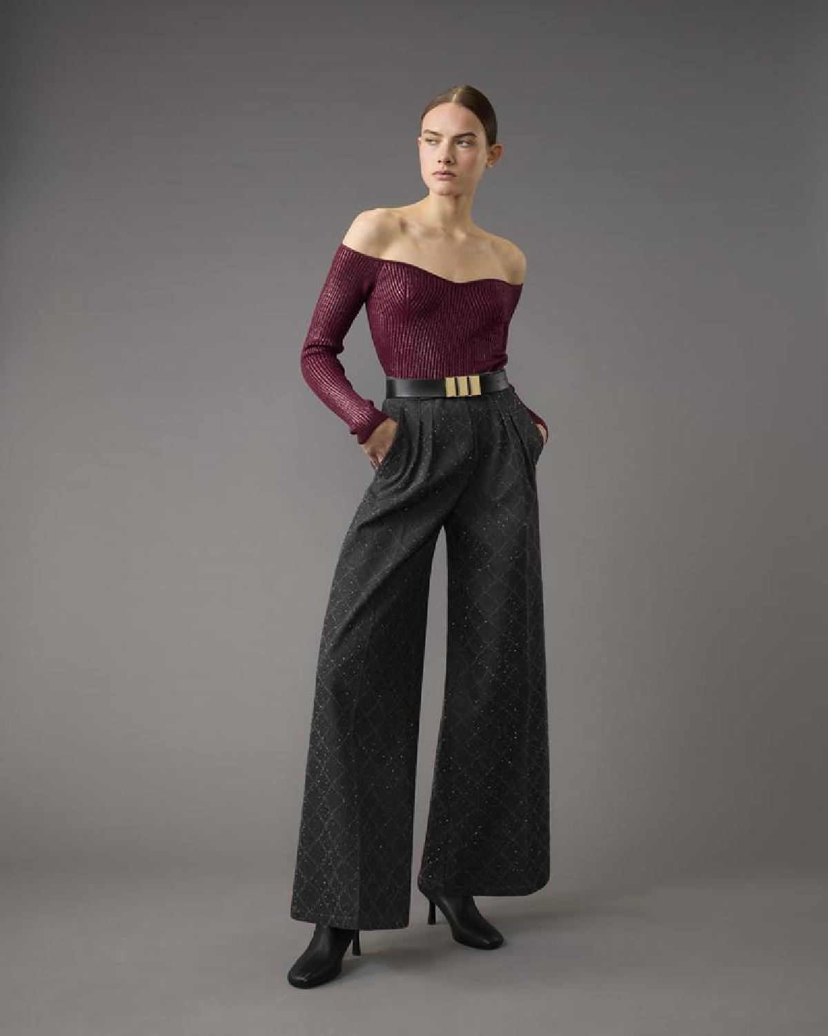 Calças Jeans com Fio Lurex - Simona Corsellini