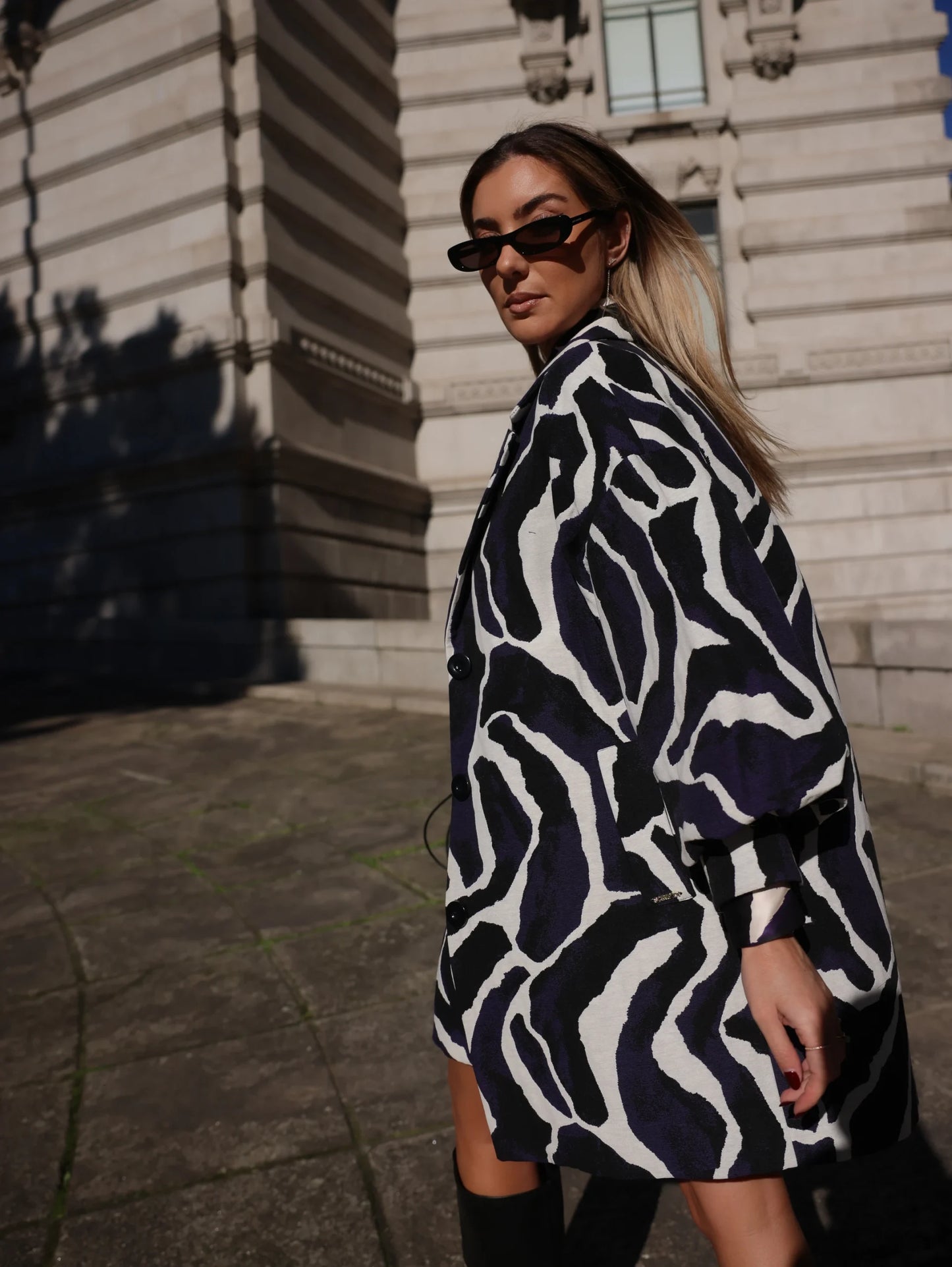 Casaco em Jacquard Com Manga 3/4 Efeito Balão - Scripta