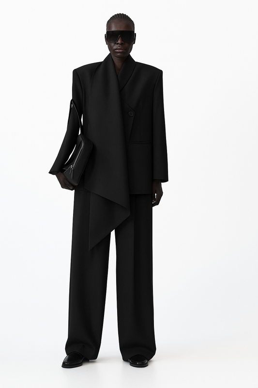 Blazer com Gola Assimétrica - Eleh